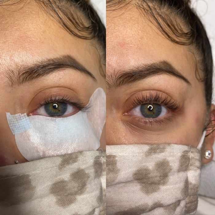 Lash lift before and after